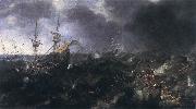 EERTVELT, Andries van Ships in Peril f oil